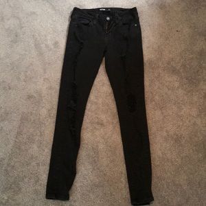 distressed black jeans